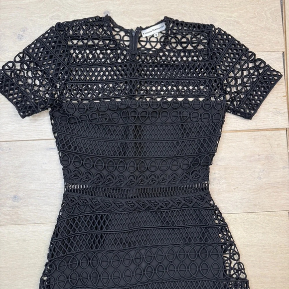 Karina Grimaldi Black Vincent Crochet Mini Dress in Black - Picture 7 of 7